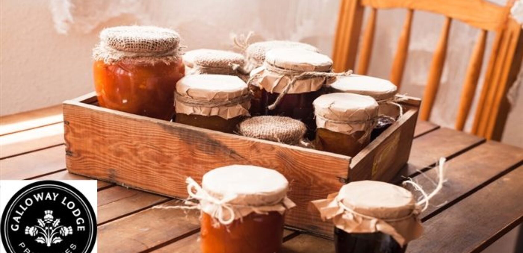 Galloway, Country jam jars in wooden box